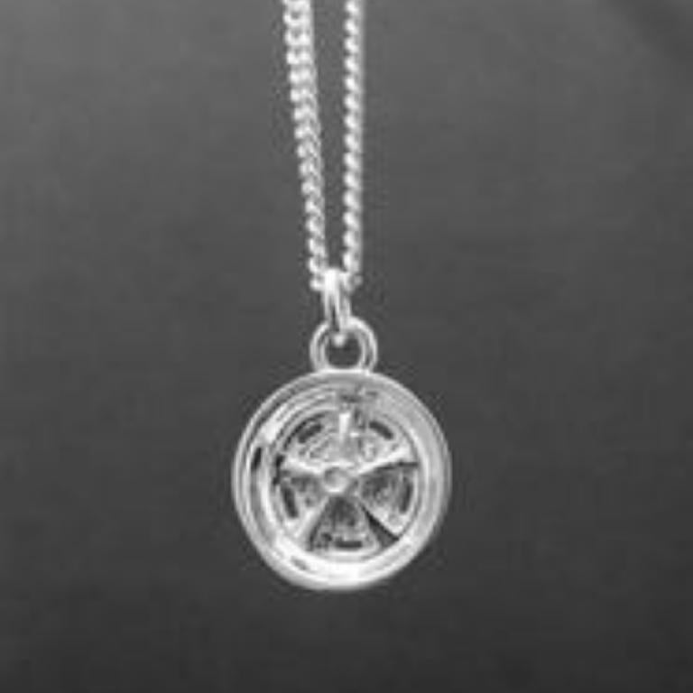 PLYMOUTH MAG WHEEL1968 STERLING SILVER (92.5) PENDANT image 0