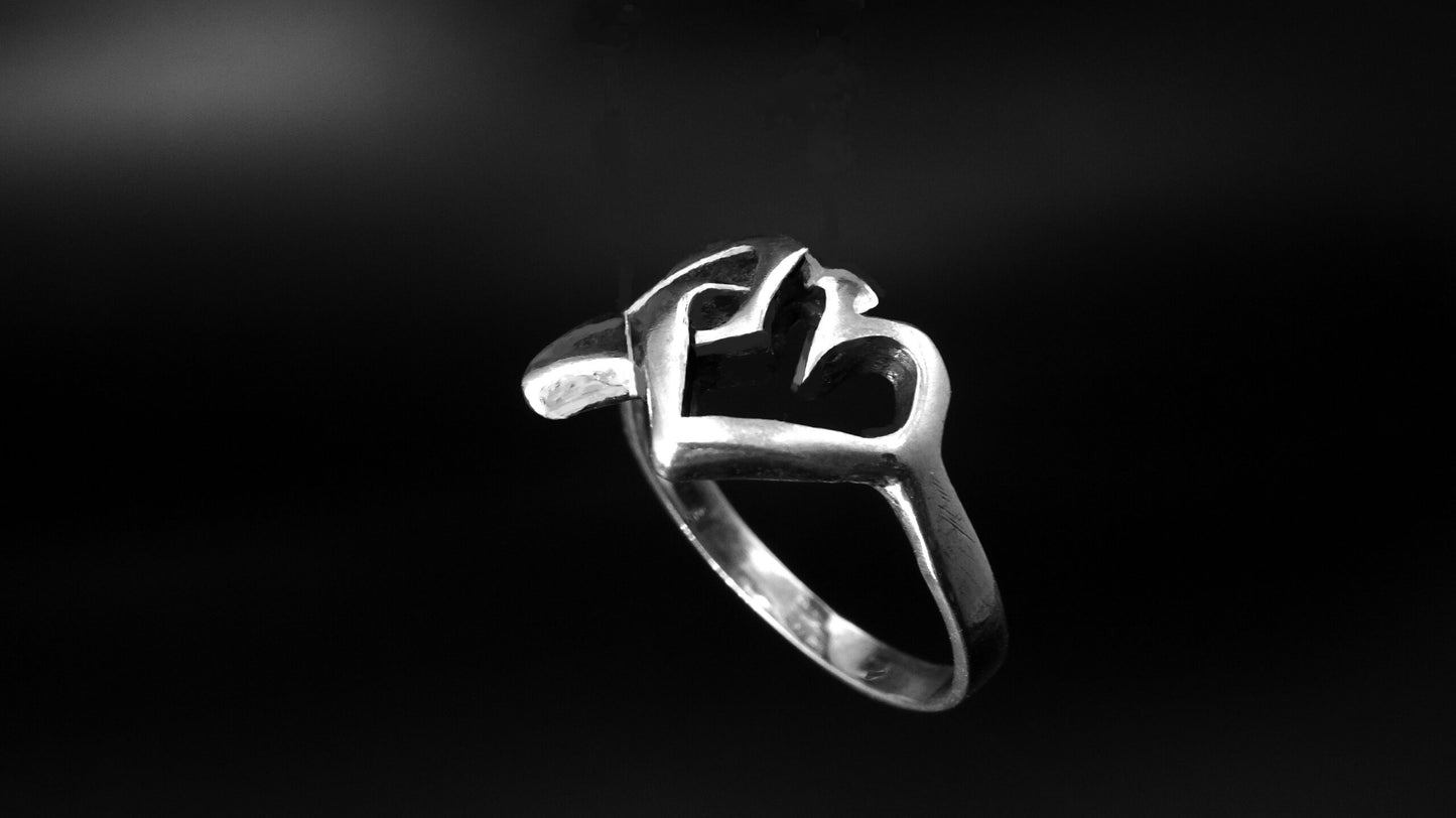 DOUBLE HEART RING-STERLING SILVER image 1