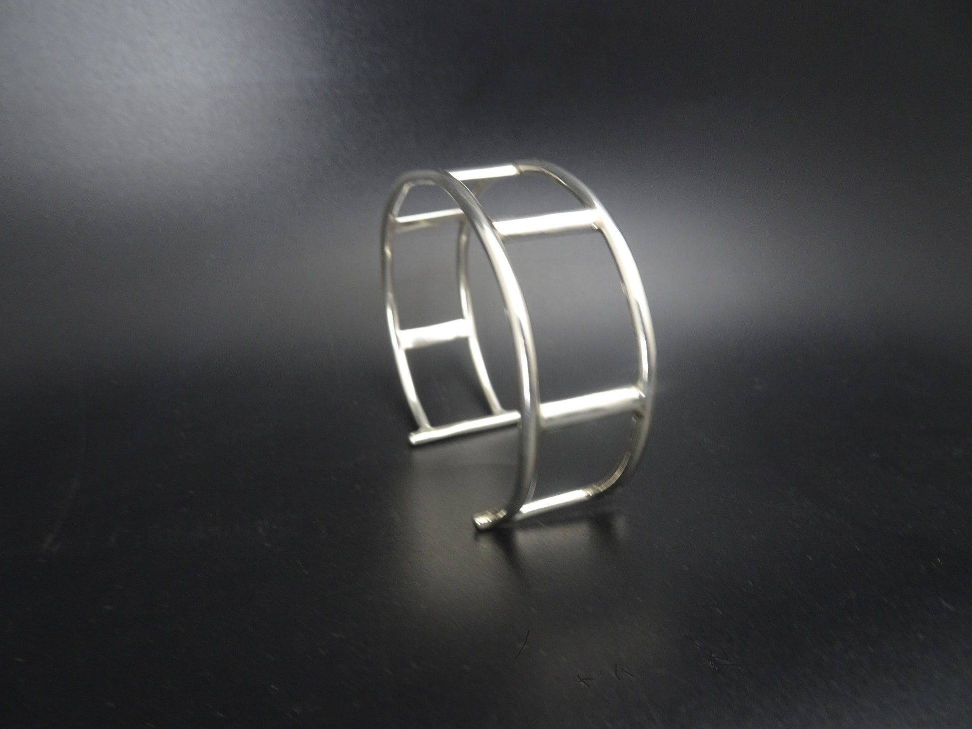 CUFF BRACELET 10GA ROUND WIRE STERLING SILVER image 2