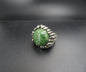 ROUND JADE STONE IN FREE-FORM PRONG SETTING-STERLING SILVER image 0