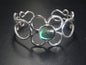 CUFF BRACELET 12MM STONE-STERLING SILVER image 0