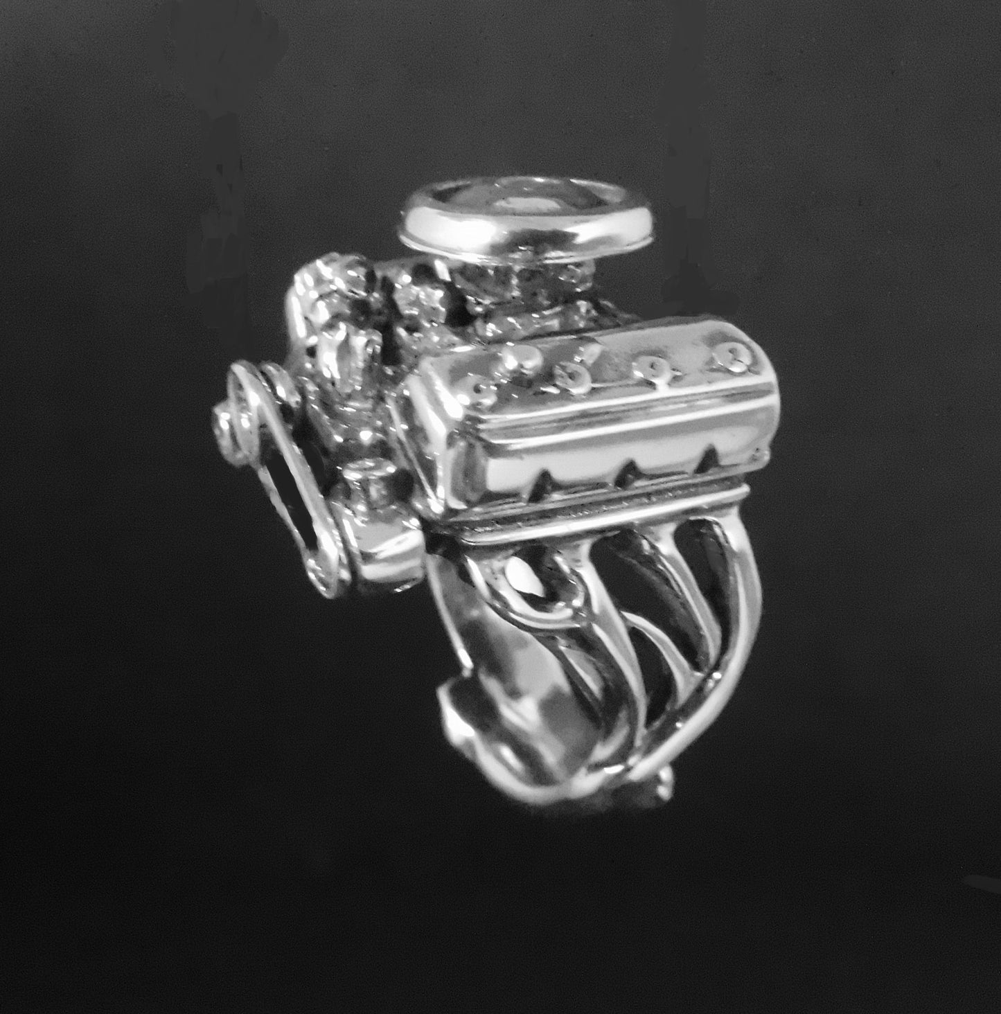 DODGE 426 HEMI-STERLING SILVER-ENGINE RING image 2