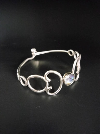 CLASP BRACELET 12MM STONE-STERLING SILVER image 2