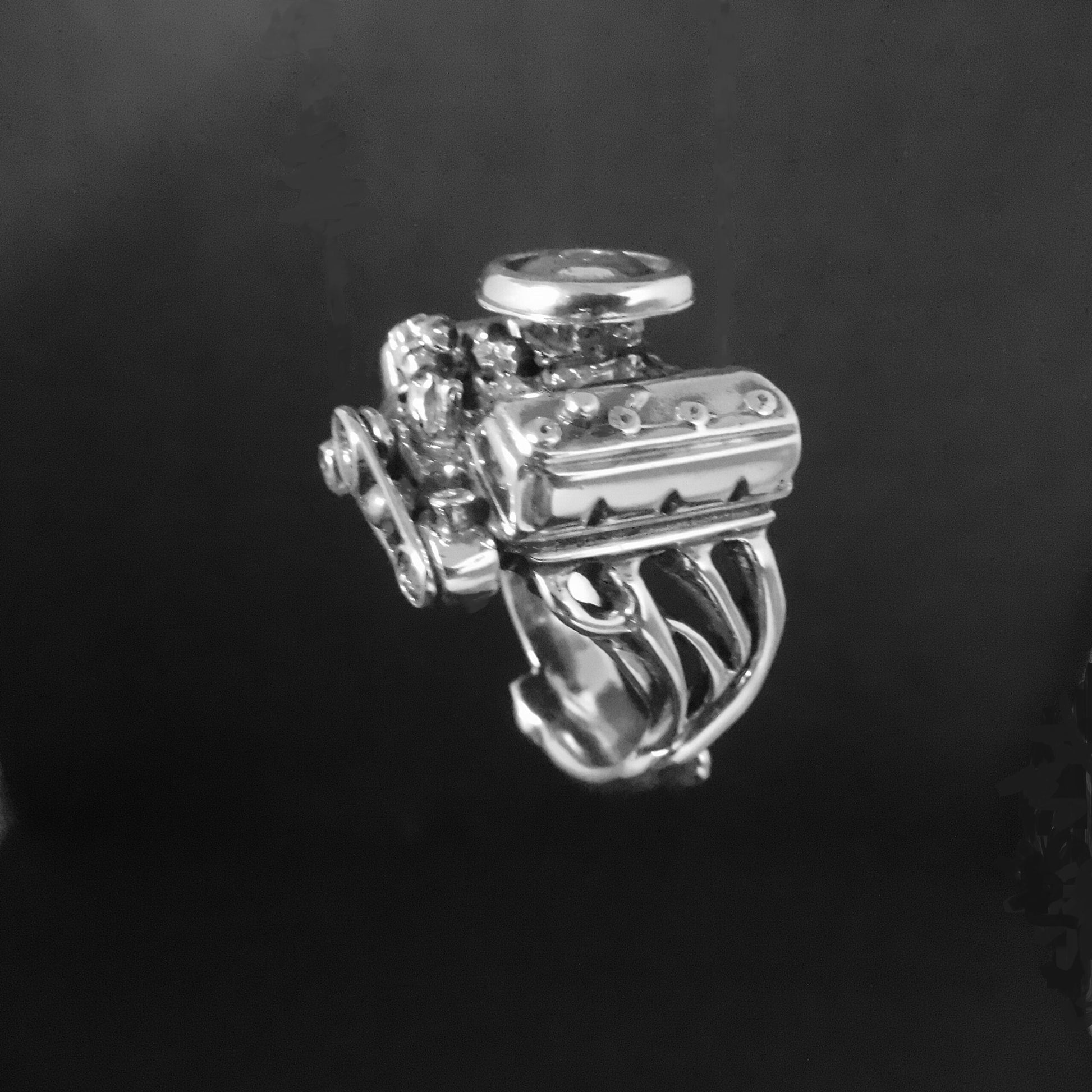 DODGE 426 HEMI-STERLING SILVER-ENGINE RING image 0