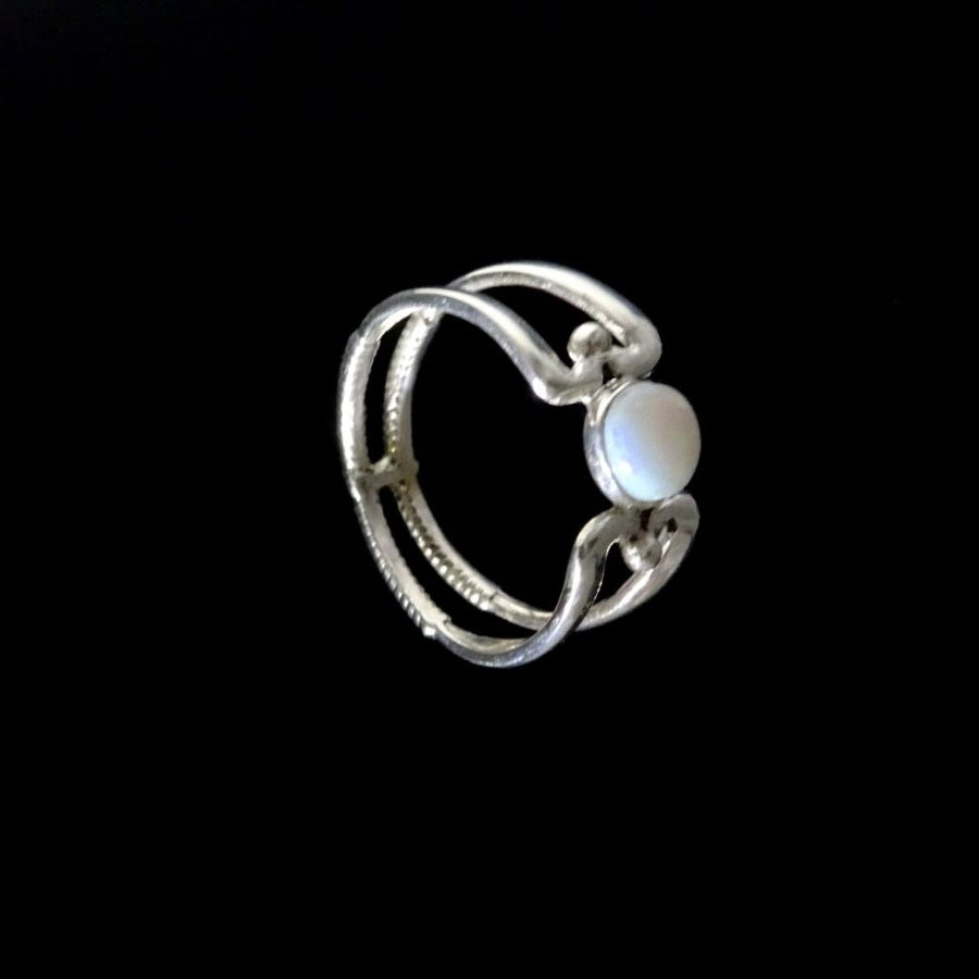 FIELD HOCKEY STICK - STONE RING -STERLING SILVER image 7