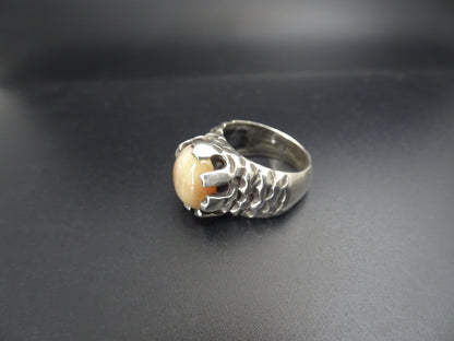 GOLDEN TIGER EYE STONE STERLING SILVER RING image 1