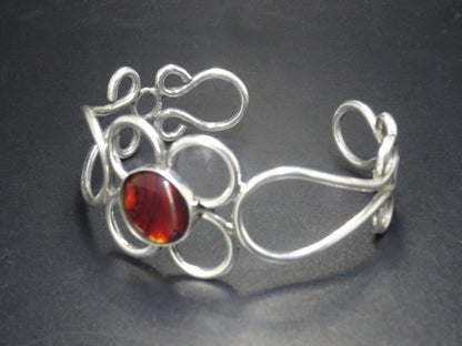 CUFF BRACELET 12MM STONE-STERLING SILVER image 2