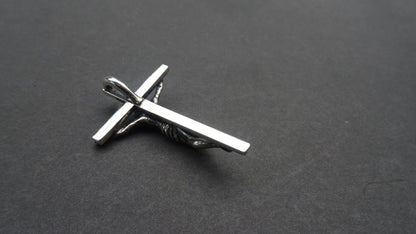CRUCIFIX-SECOND SIZE - SOLID STERLING SILVER (92.5)  2" X 1 3/8" image 5