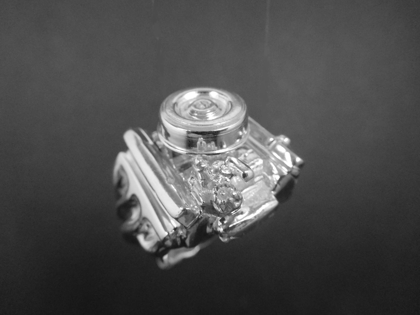 DODGE 383 ENGINE RING  W/ AIR CLEANER STERLING SILVER image 3