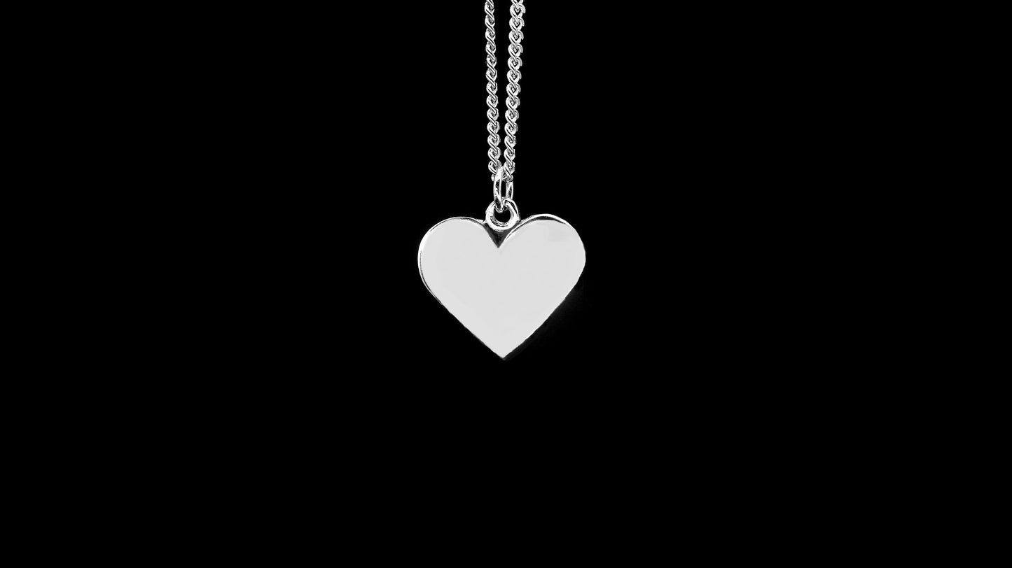 HEART PENDANT-SOLID STERLING SILVER W/ CHAIN image 0