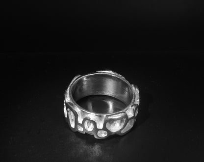 ABSTRACT STERLING SILVER BAND RING image 1