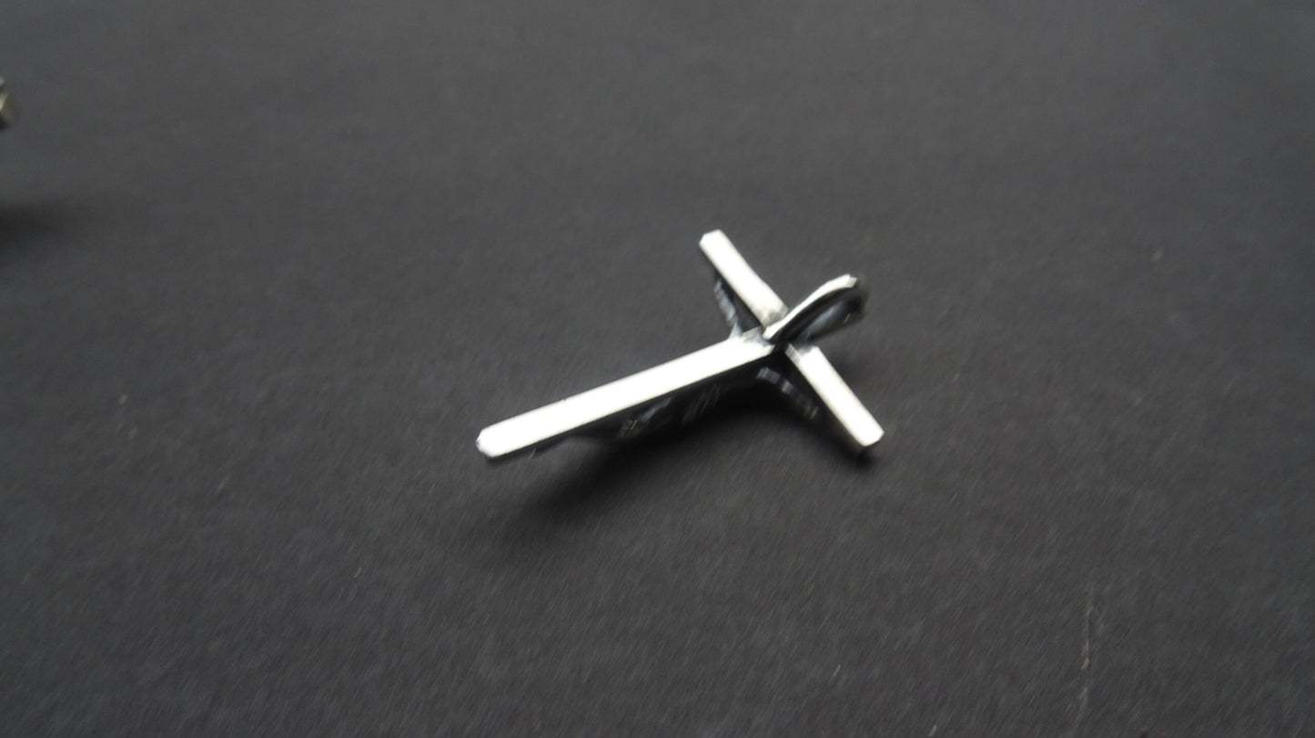 CRUCIFIX -THIRD SIZE - SOLID STERLING SILVER (92.5)               1 5/8″ X 1 1/8″ image 4