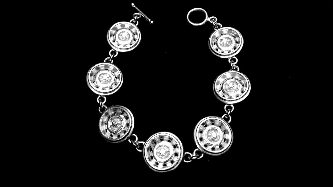 DODGE 71 MAG WHEEL CHAIN LINK BRACELET STERLING SILVER image 0
