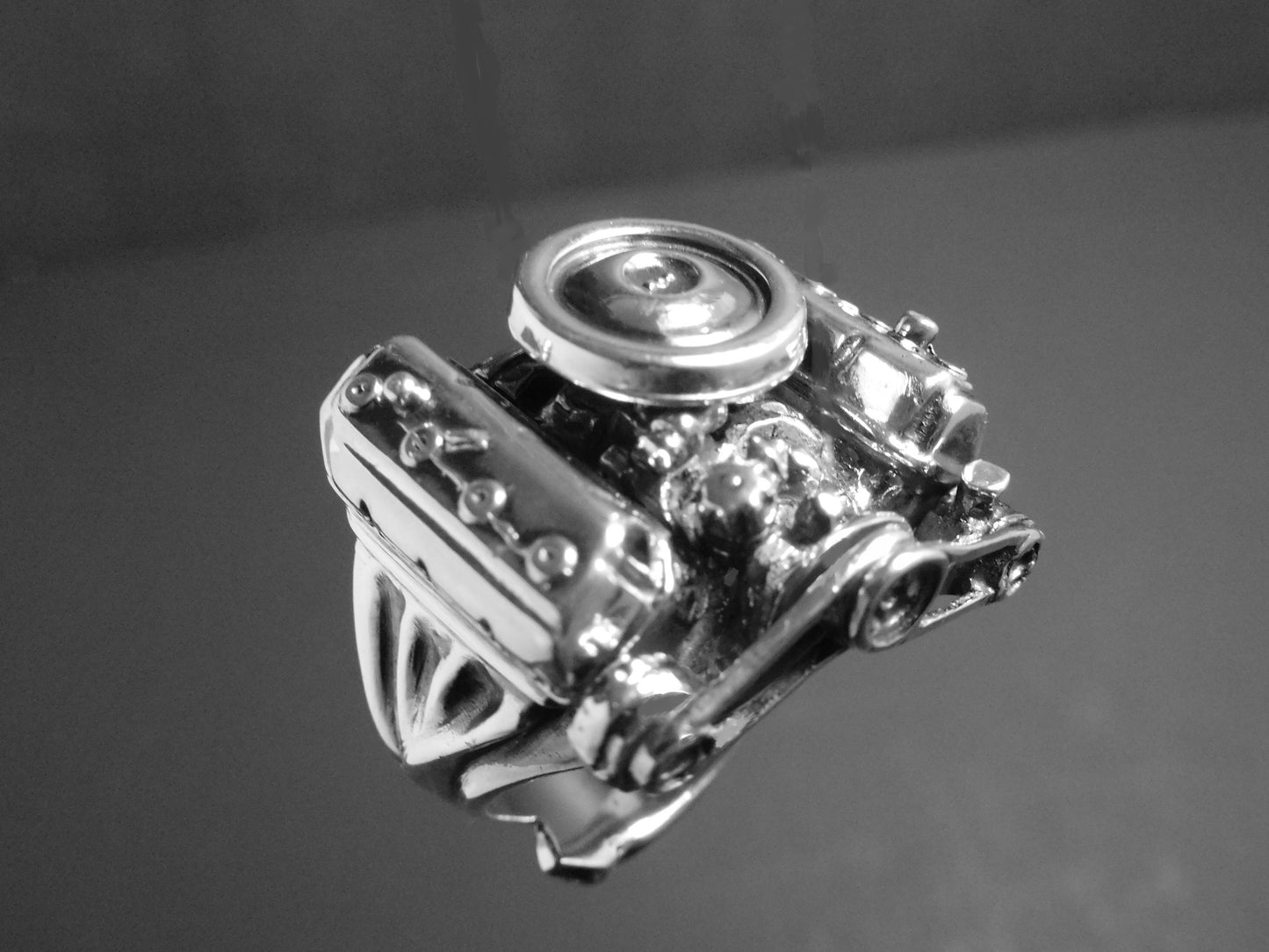 CHRYSLER 426 HEMI STERLING SILVER-ENGINE RING image 3