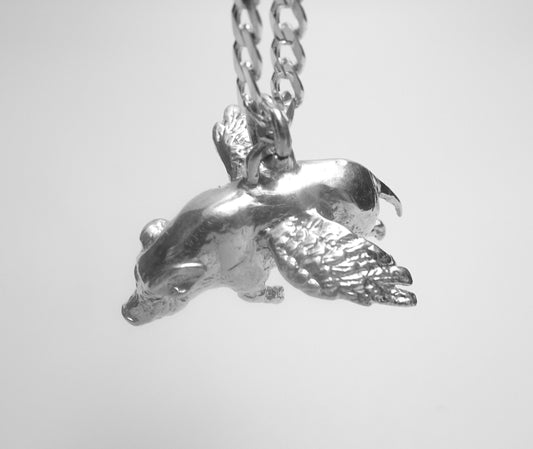 FLYING PIG PENDANT-STERLING SILVER image 0
