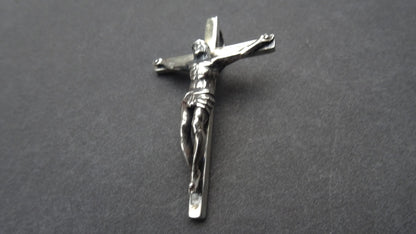 CRUCIFIX -THIRD SIZE - SOLID STERLING SILVER (92.5)               1 5/8″ X 1 1/8″ image 1