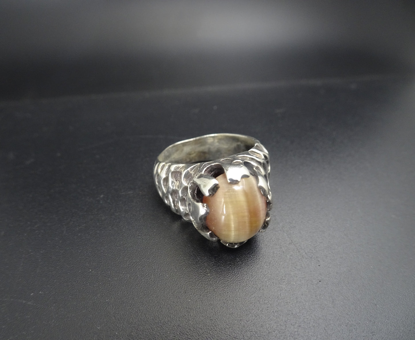 GOLDEN TIGER EYE STONE STERLING SILVER RING image 0