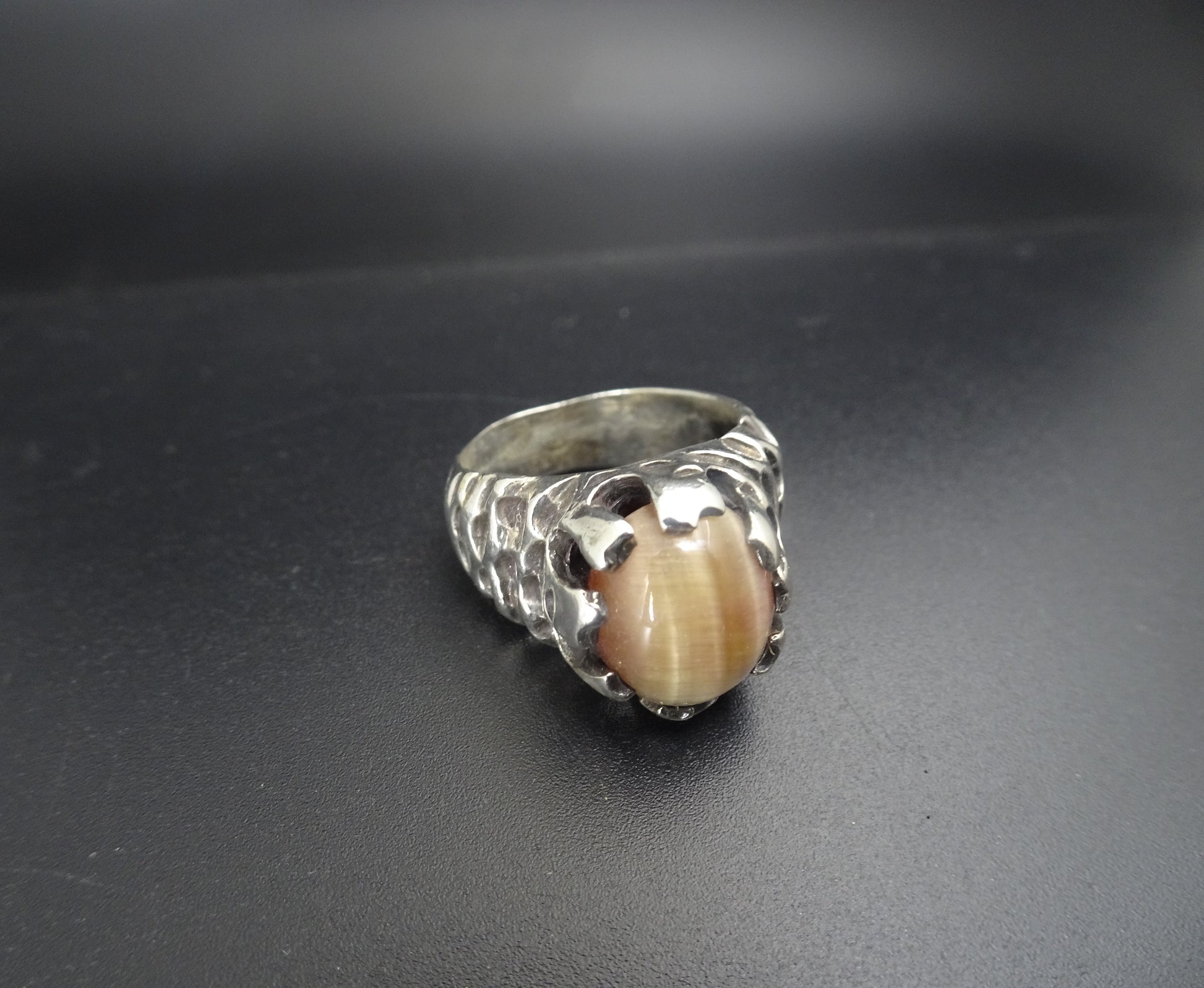 GOLDEN TIGER EYE STONE STERLING SILVER RING image 0