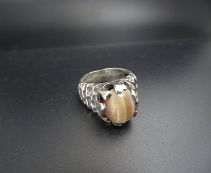 GOLDEN TIGER EYE STONE STERLING SILVER RING image 0