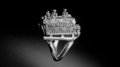 1932 FORD - MIDGET RACE CAR ENGINE RING STERLING SILVER image 0