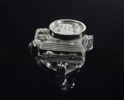 CHEVY 400 SMALL BLOCK W/ TWO FOUR BARREL CARBS STERLING SILVER image 2