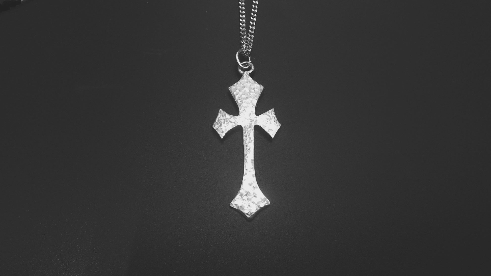 CROSS BALL-PEEN TEXTURED-STERLING SILVER image 0