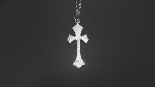 CROSS BALL-PEEN TEXTURED-STERLING SILVER image 0