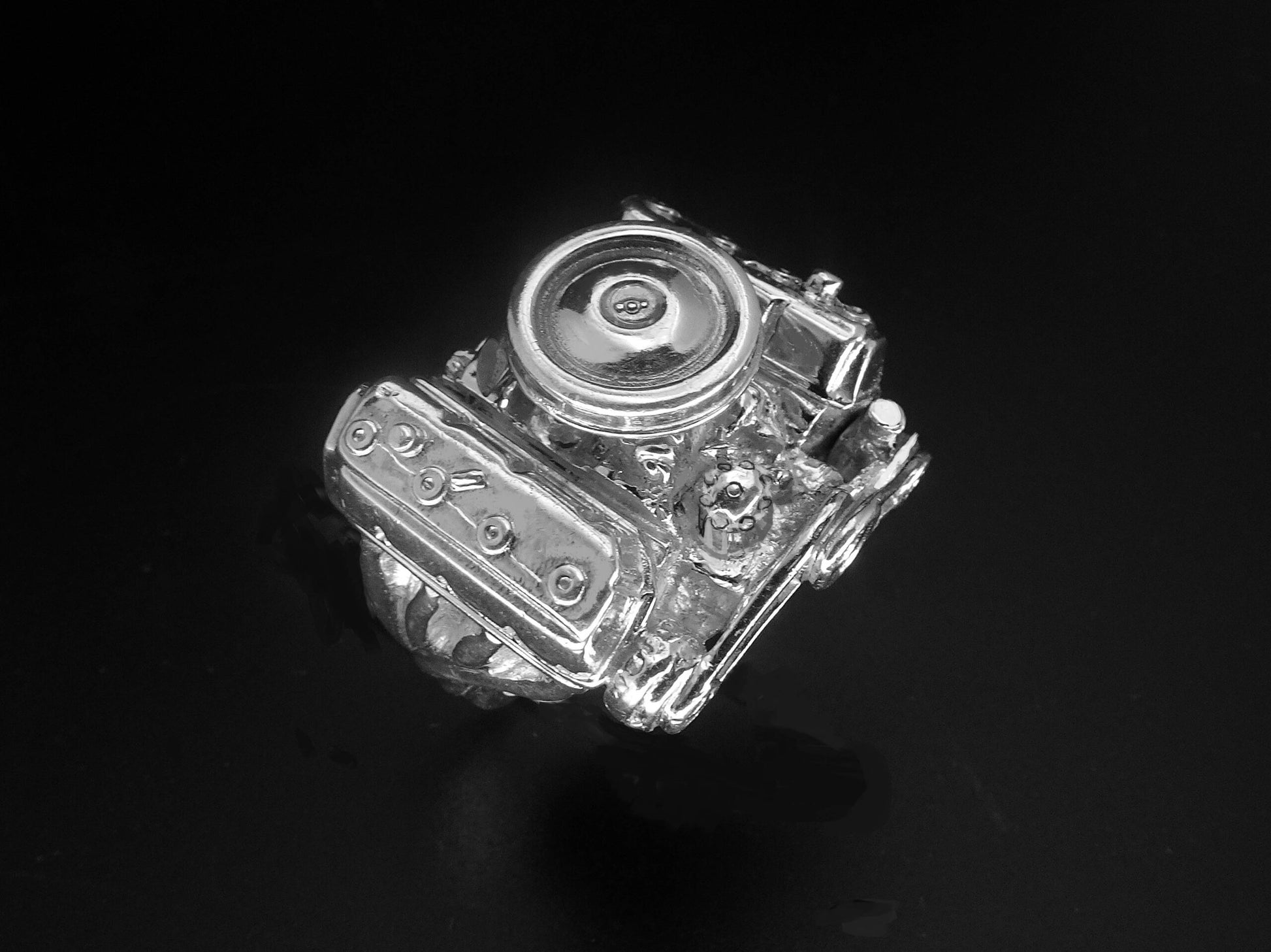 CHRYSLER 426 HEMI STERLING SILVER-ENGINE RING image 1