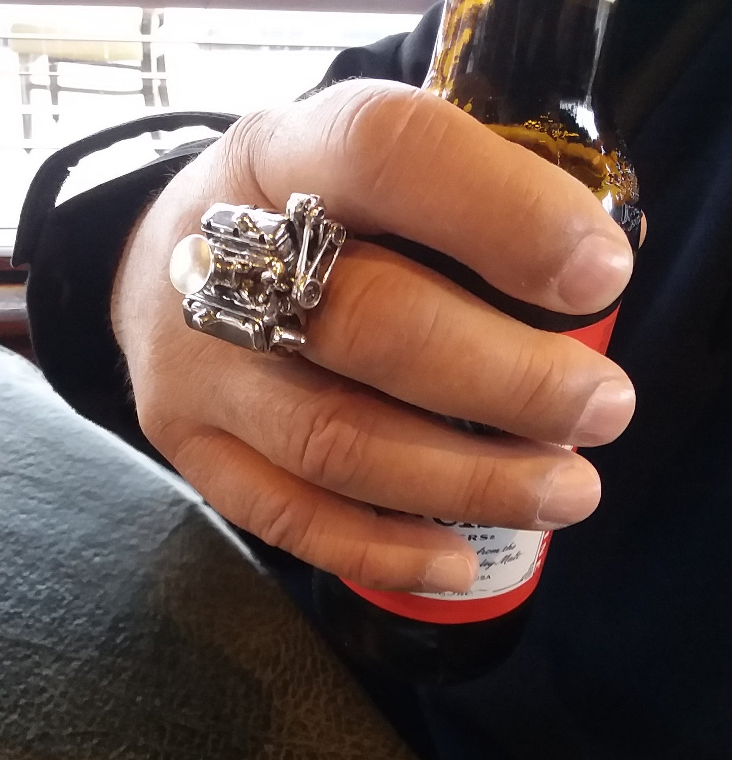 396 BIG BLOCK CHEVY STERLING SILVER ENGINE RING image 4