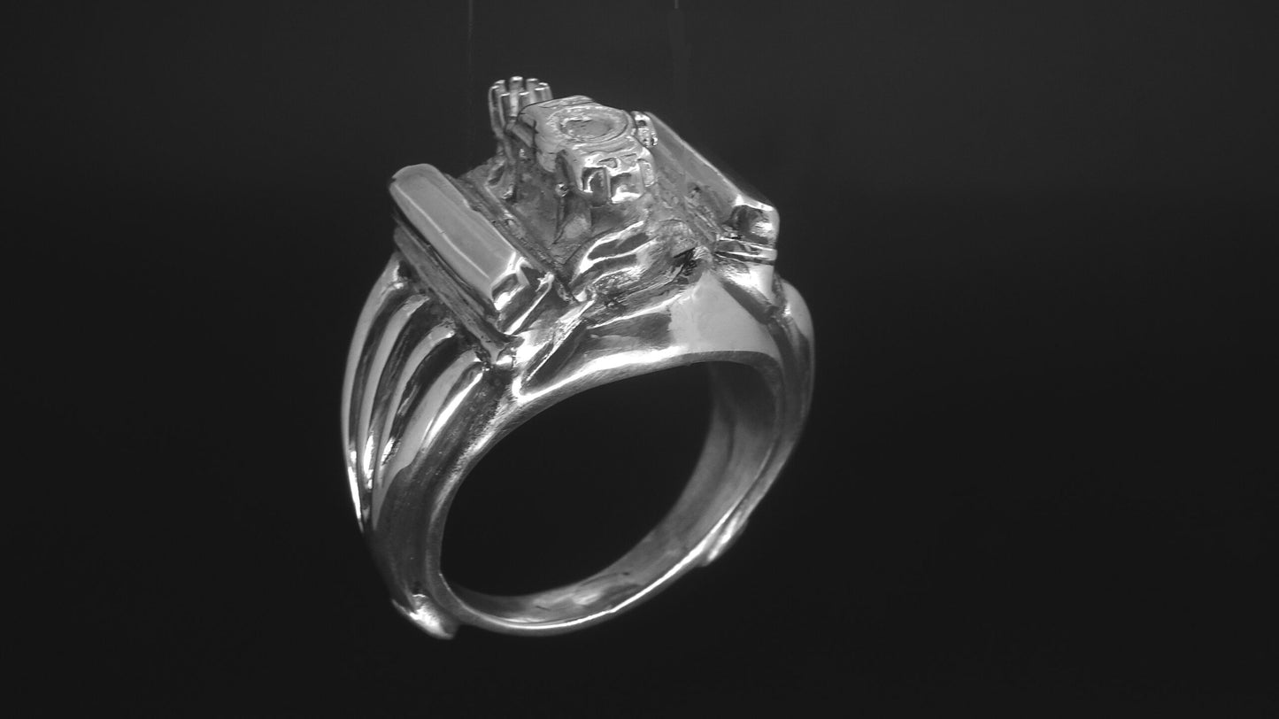 FORD 289 W/ AIR CLEANER STERLING SILVER ENGINE RING image 1