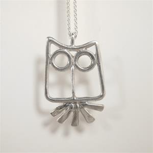 WIRE OWL PENDANT-STERLING SILVER image 0