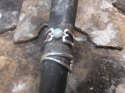 FIELD HOCKEY STICK - STONE RING -STERLING SILVER image 3