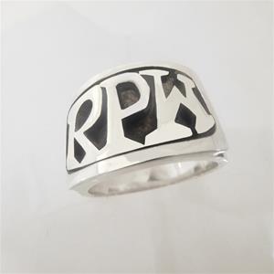 ID RECTANGLE BEZEL INITIAL-STERLING SILVER- RING image 0