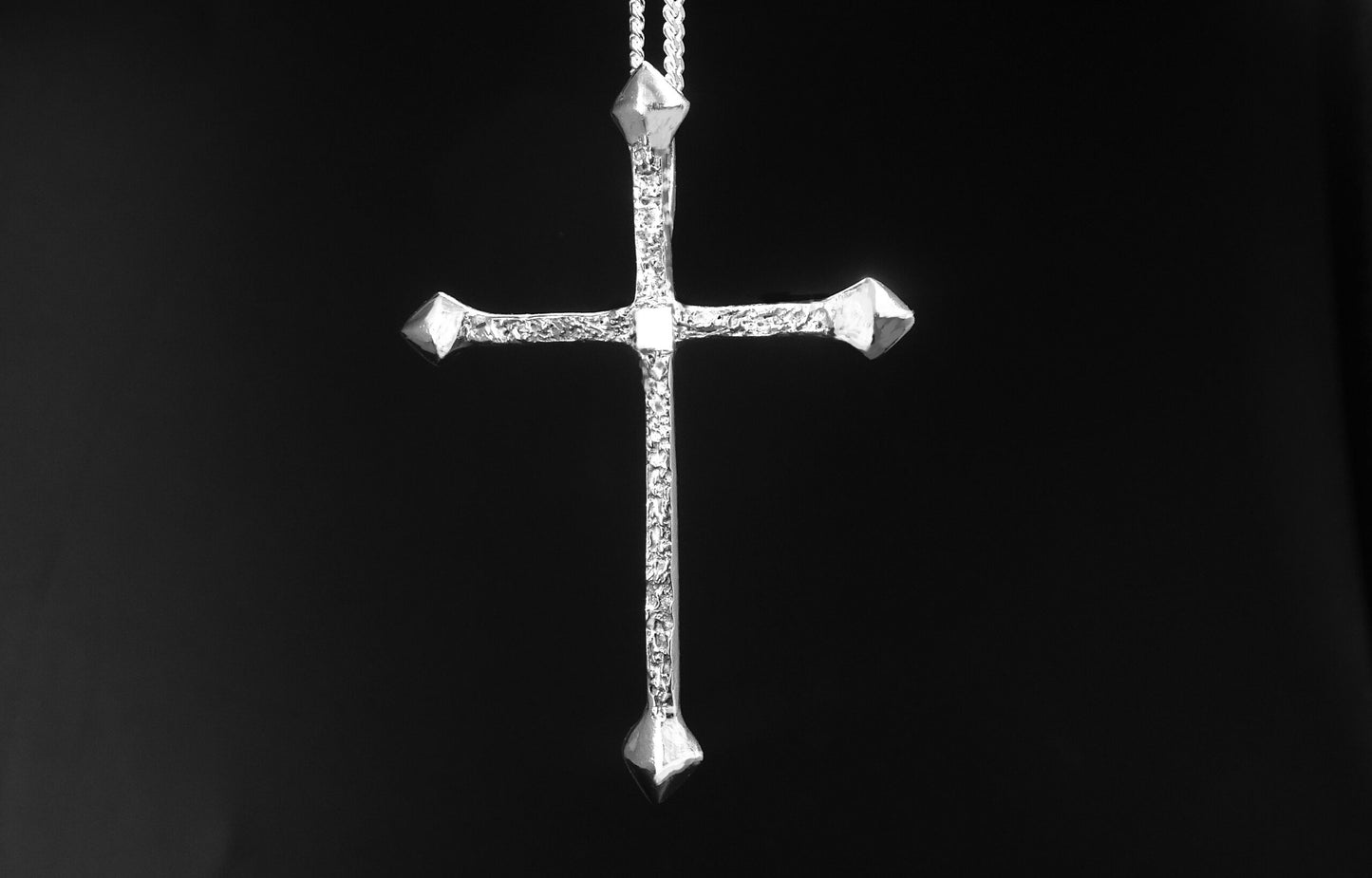 GOTHIC TEXTURED – CROSS STERLING SILVER (92.5) 18 INCH CHAIN image 0