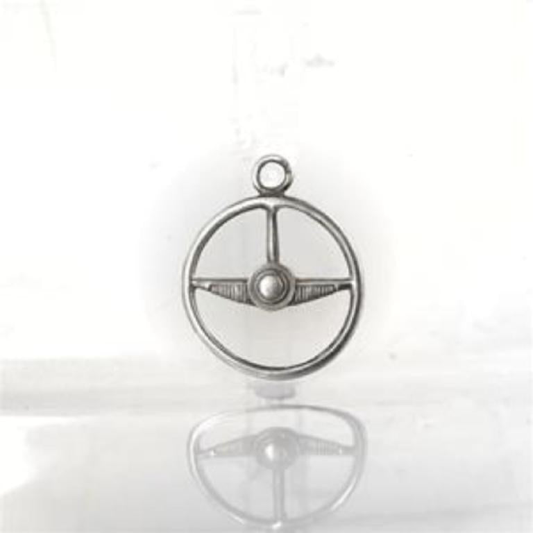 STEERING WHEEL-STERLING SILVER CHARM image 0