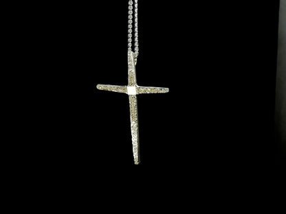 CROSS-SMALL TAPERED TEXTURE STERLING SILVER (92.5) 18 INCH CHAIN 1 3/4" X 1 1/8" image 1