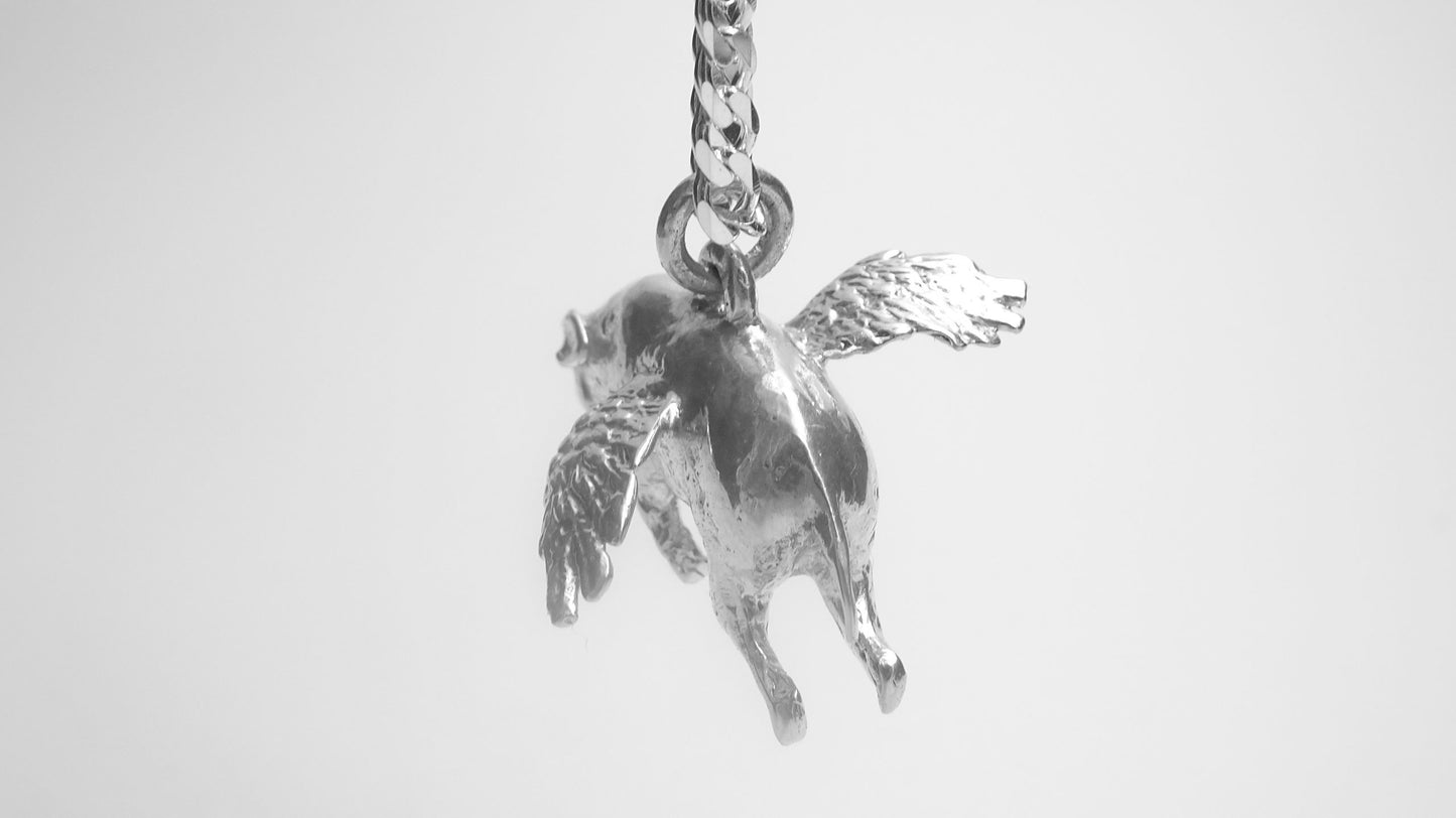 FLYING PIG PENDANT-STERLING SILVER image 2