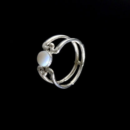 FIELD HOCKEY STICK - STONE RING -STERLING SILVER image 6