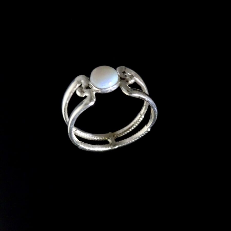 FIELD HOCKEY STICK - STONE RING -STERLING SILVER image 0