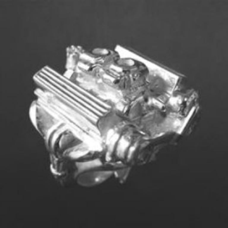 CHEVY 400 SMALL BLOCK W/ TWO FOUR BARREL CARBS STERLING SILVER image 0