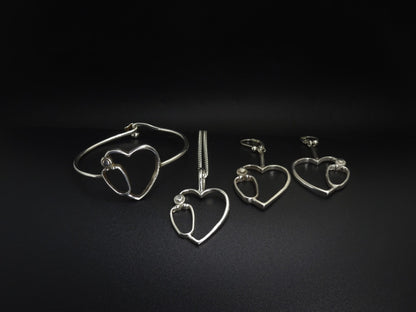 STETHOSCOPE HEART PENDANT-STERLING SILVER image 2