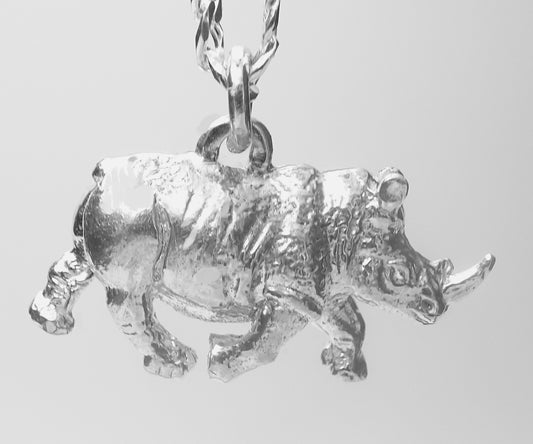 RHINO-STERLING SILVER PENDANT image 0