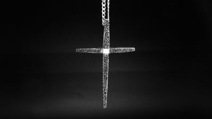 CROSS-TAPERED TEXTURED-STERLING SILVER CROSS SIZE:  3″ X 1 7/8" image 0