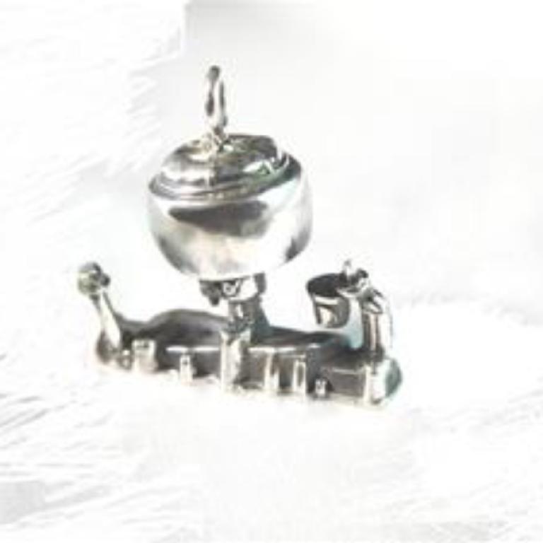 STERLING SILVER-FLATHEAD ENGINE MANIFOLD PENDANT      TSH-212-APJ FHEM image 0