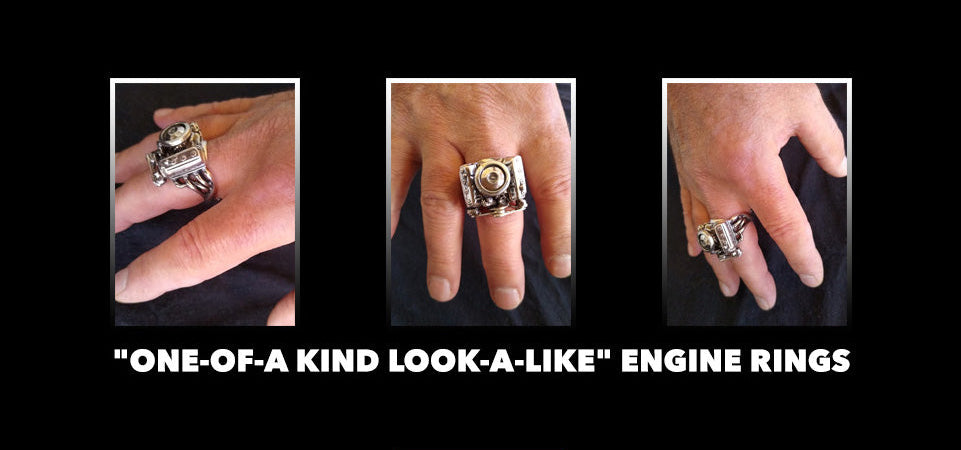 Three views of a ring on a hand with promotional text and 'Shop Now' button.