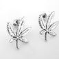 CANABIS LEAF-POST EAR RINGS